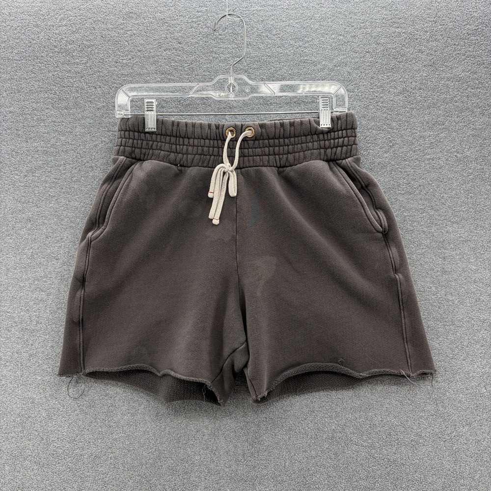 Les Tien Shorts Mens Small Gray French Terry Yacht Sweatshort Raw Hem Drawstring